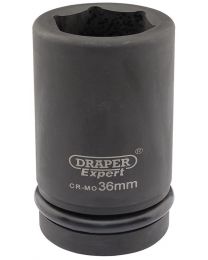 Draper Expert 36mm 1 Inch Square Drive Hi-Torq® 6 Point Deep Impact Socket