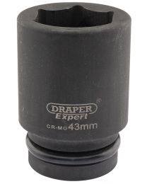 Draper Expert 43mm 1 Inch Square Drive Hi-Torq® 6 Point Deep Impact Socket