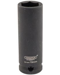 Draper Expert 15mm 3/8 Inch Square Drive Hi-Torq® 6 Point Deep Impact Socket