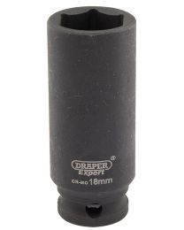 Draper Expert 18mm 3/8 Inch Square Drive Hi-Torq® 6 Point Deep Impact Socket