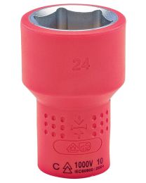 Draper 1/2 Inch Sq. Dr. Fully Insulated VDE Socket (24mm)