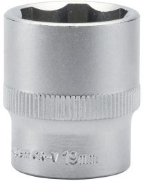 Draper Expert 19mm 3/8 Inch Square Drive Hi-Torq® Satin Chrome 6 Point Socket