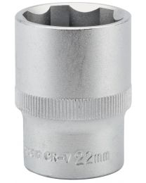 Draper Expert 22mm 1/2 Inch Square Drive Hi-Torq® Satin Chrome 6 Point Socket