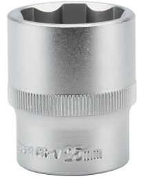 Draper Expert 25mm 1/2 Inch Square Drive Hi-Torq® Satin Chrome 6 Point Socket