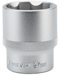 Draper Expert 27mm 1/2 Inch Square Drive Hi-Torq® Satin Chrome 6 Point Socket