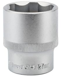 Draper Expert 28mm 1/2 Inch Square Drive Hi-Torq® Satin Chrome 6 Point Socket