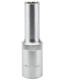 Draper Expert 10mm 1/2 Inch Square Drive Hi-Torq® Satin Chrome 6 Point Deep Socket