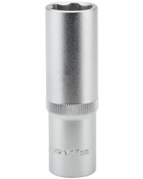 Draper Expert 17mm 1/2 Inch Square Drive Hi-Torq® Satin Chrome 6 Point Deep Socket