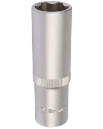 Draper Expert 18mm 1/2 Inch Square Drive Hi-Torq® Satin Chrome 6 Point Deep Socket
