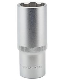 Draper Expert 24mm 1/2 Inch Square Drive Hi-Torq® Satin Chrome 6 Point Deep Socket