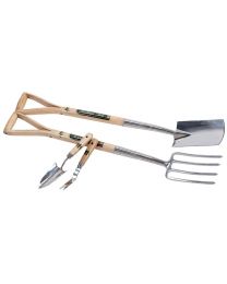 Draper Stainless Steel Border Fork with Spade Set and Hand Trowel with Weeder Set (4 Piece)