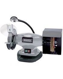 Draper 150mm Bench Grinder with Wire Wheel and LED Worklight (370W)