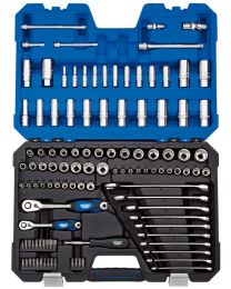 Draper 1/4 Inch and 3/8 Inch Sq. Dr. Combined MM/AF Tool Kit (114 piece)