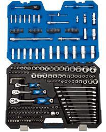 Draper 1/4 Inch, 3/8 Inch and 1/2 Inch Sq. Dr. Metric Tool Kit (214 piece)