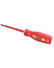 Draper 2.5mm x 75mm Fully Insulated Plain Slot Screwdriver. (Sold Loose)