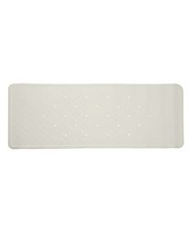 Croydex Hygiene 'N' Clean Anti-Bacterial Slip-Resistant Large Natural Rubber Suction Long Bath Mat, 37 x 90 cm, White