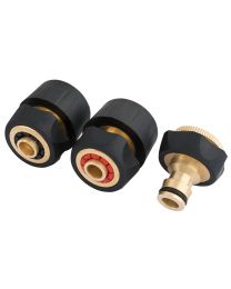 Draper Brass and Rubber Hose Connector Set (3 Piece)