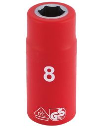 Draper 1/4 Inch Sq. Dr. Fully Insulated VDE Socket (8mm)