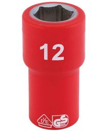 Draper 1/4 Inch Sq. Dr. Fully Insulated VDE Socket (12mm)