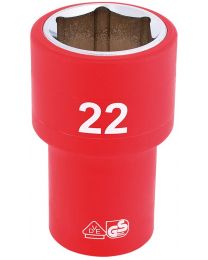 Draper 1/2 Inch Sq. Dr. Fully Insulated VDE Socket (22mm)