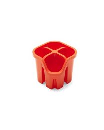Addis Cutlery Utensil Drainer Caddy with 4 Compartments, Flame Orange, 14 x 14 x 13 cm