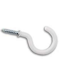 Securit Cup Hooks Plastic Covered White (4) - 38mm