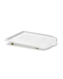 Addis Sink Side Drip Sloping Draining Tray with Soft Touch Feet, White/Green, 45 x 39 x 5 cm