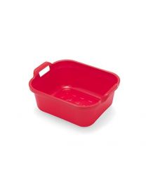 Addis Large Rectangular 9.5 Litre Washing Up Bowl with Handles, Red, 39 x 32 x 14 cm