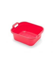 Addis Large Rectangular 9.5 Litre Washing Up Bowl with Handles, pomegranate Red, 39 x 32 x 14 cm