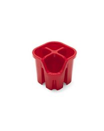 Addis Cutlery Utensil Drainer Caddy with 4 compartments, Red, 14 x 14 x 13 cm