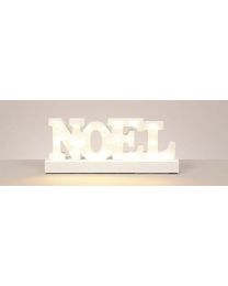 Premier Decorations Branded 30cm Battery Operated Lit White Wooden 'Noel' Sign with 23 Warm White LED Lights