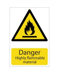 Draper 'Danger Flammable Material' Hazard Sign