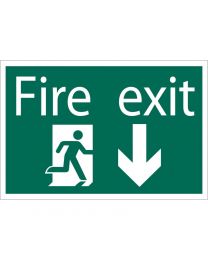 Draper 'Fire Exit Arrow Down' Safety Sign