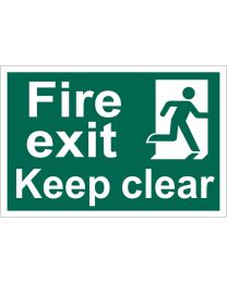 Draper 'Fire Exit Keep Clear' Safety Sign