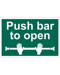 Draper 'Push Bar To Open' Safety Sign