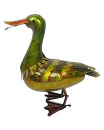 Rolson 84024 Glazed Duck Garden Ornament, Metal, 30x15x30 cm