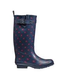 Briers Rubber Boots, Navy with Claret Spots, Size 7/40.5