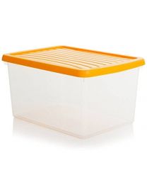 Whambox Orange Lid 16 Litre Storage Box with Clip-on Lid