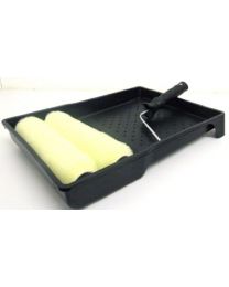 3 PC 9 Inch INCH PAINT ROLLER TRAY 1 SPARE SPONGE GLOSS OIL