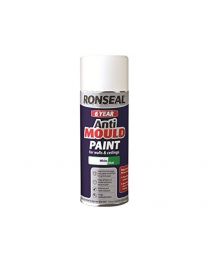 Ronseal QDAMAWM 400 ml 6 Year Anti-Mould Aerosol Matt Finish Paint - White