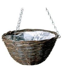 Extra Value Pack of 4 - 14 Inch Willow Round Hanging Basket (Save on Postage)