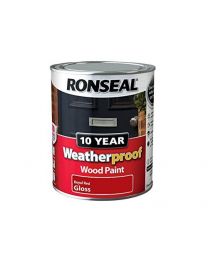 Ronseal WPRRG750 750 ml 10 Year Weatherproof Exterior Gloss Wood Paint - Red