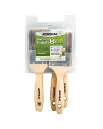 Ronseal 5 Pack Precision Finish Paint Brushes 1/2'', 1'', 1 1/2'', 2'' & 2 1/2''