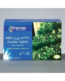 480 W-White Multi-action Cluster - Premier Christmas Lights LV082119WW