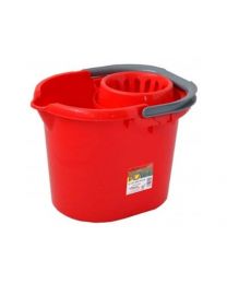 Red Colourful High Grade 16 Litre Durable Plastic Mop Bucket w/ Detachable Strainer