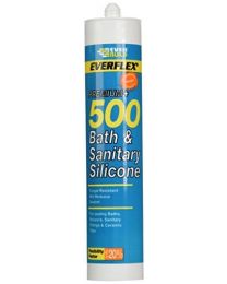 Everbuild 500WH Bath and Sanitary Silicone Sealant 500 310 ml - White