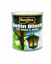 Rustins SATB500 500ml Quick Dry Paint - Satin Black