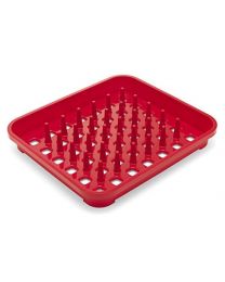 Addis Dish Draining Rack with Drying Pegs, W33.5 x d38cm, Red, 38 x 33.5 x 5 cm