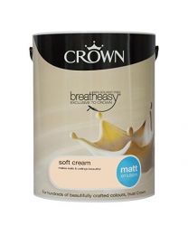 Crown Breatheasy Paint - Soft Cream (Cream) - Matt Emulsion - 5L