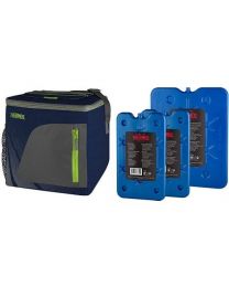 Thermos Radiance Cool Bag, 36 Can - Navy with Thermos Freeze Boards Pack of 3, 1 x 800g, 2 x 400g Blue